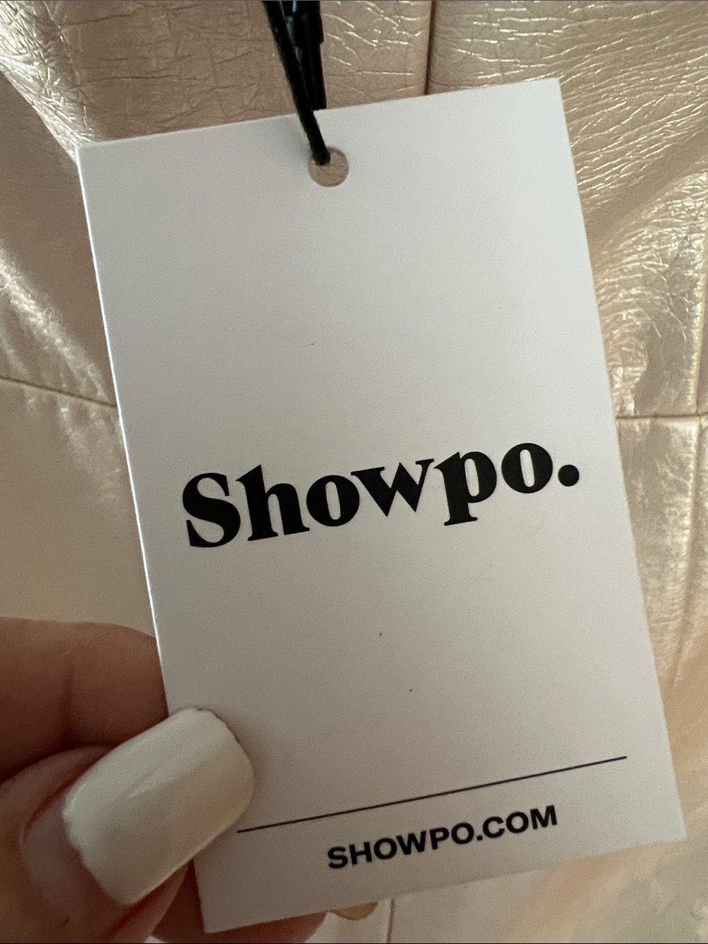 NWT REVOLVE Australia SHOWPO Reiko strapless faux leather dress oyster US 2 - Picture 7 of 10